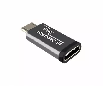 Adapter, micro plug to USB C socket, aluminium box, space grey, DINIC Box
